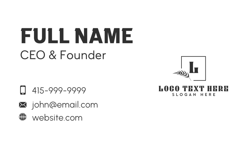 Luxury Perfume Letter Business Card