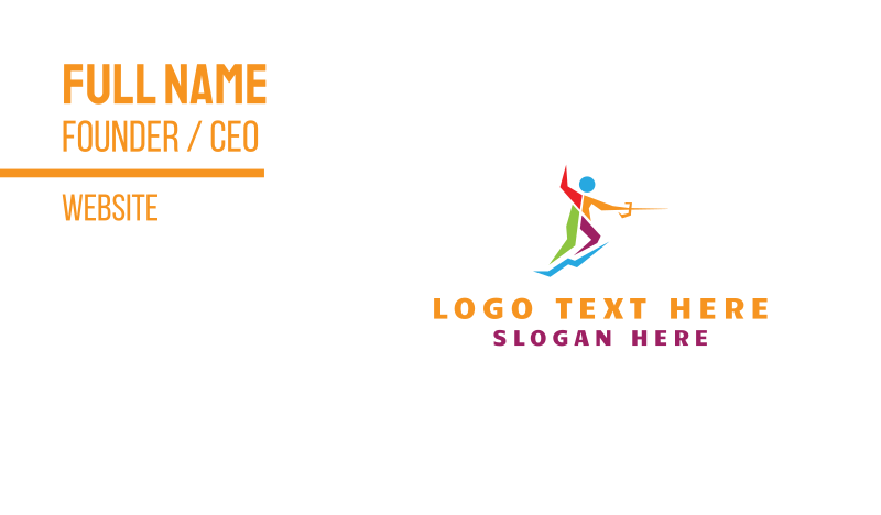 Colorful Fencer Business Card