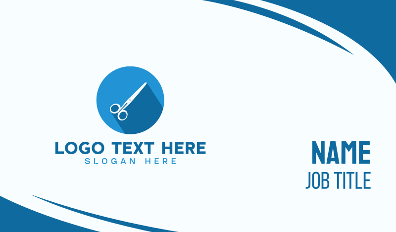 Simple Blue Scissors Business Card