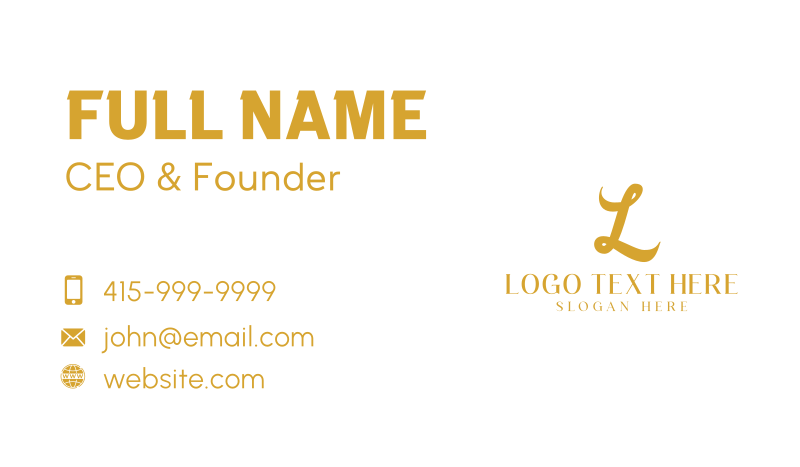 Luxury Signature Letter Business Card