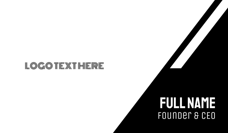 Minimal Black & White Line Text Business Card