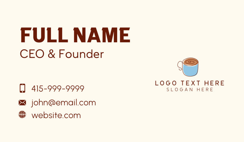 Simple Cafe Mug Business Card