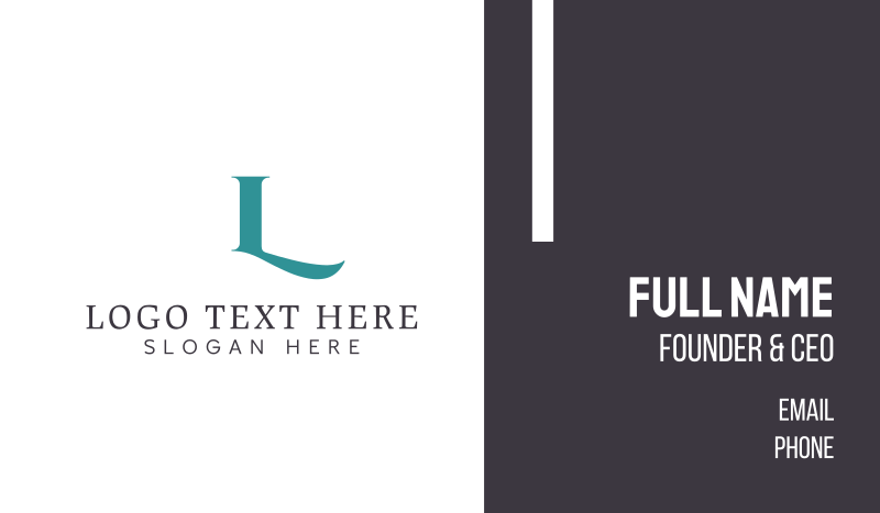 Blue Elegant Text Business Card