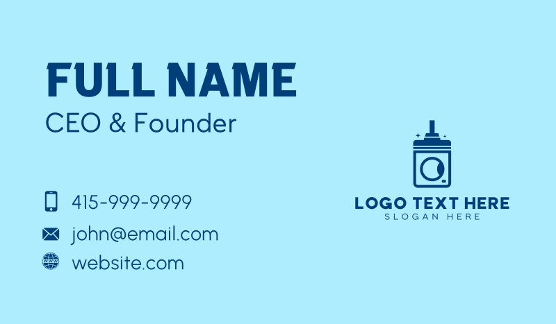 Clean Washing Machine  Business Card