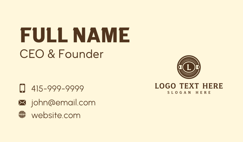 Bakery Badge Letter Business Card
