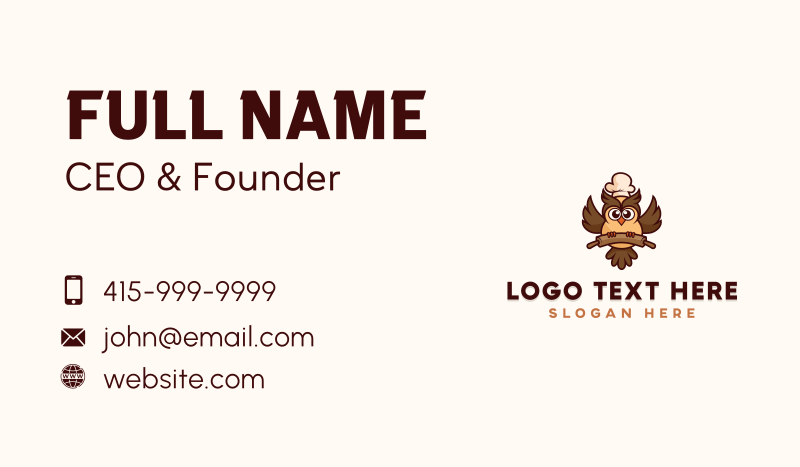Bakery Chef Bird Business Card