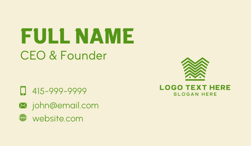 Green Building Construction Business Card