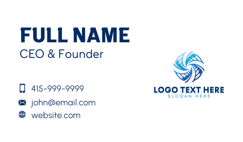 Cooling HVAC Airflow Business Card