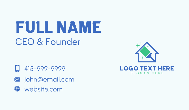 Cleaning Housekeeper Business Card