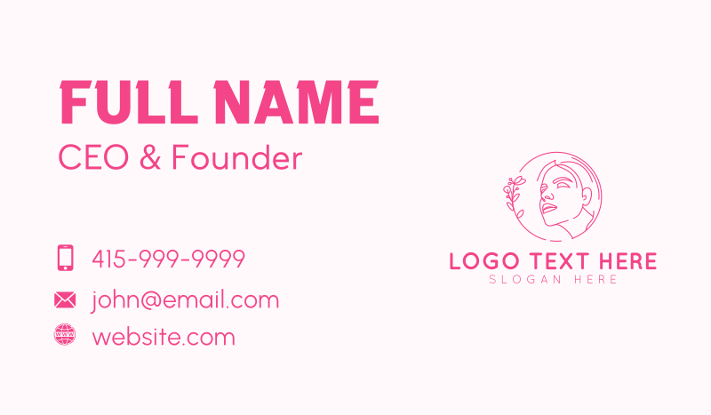 Beautiful Woman Cosmetics Business Card