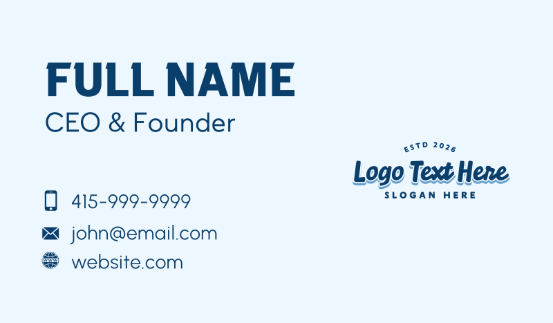 Classic Bakery Wordmark Business Card