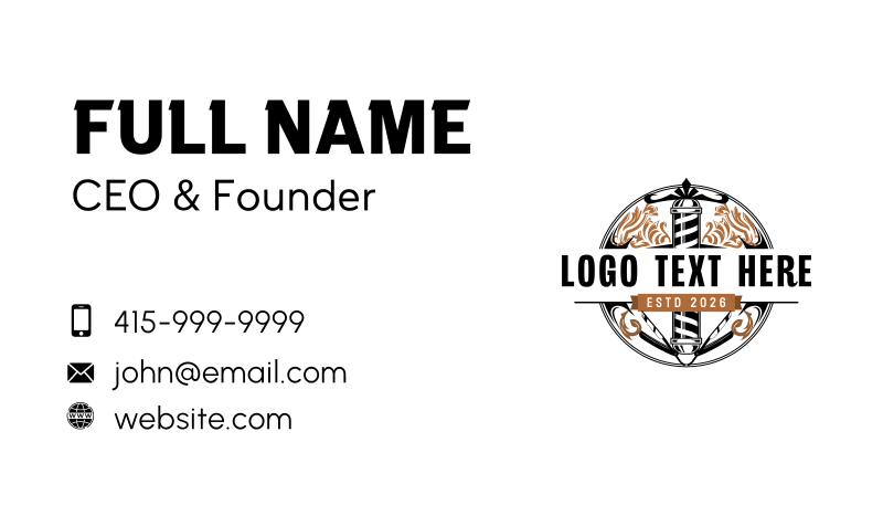 Barber Haircut Razor Business Card