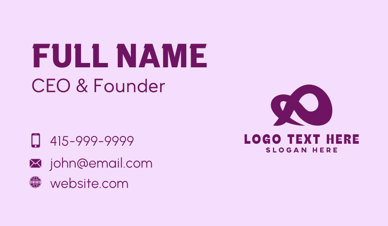 Purple Infinity Company  Business Card