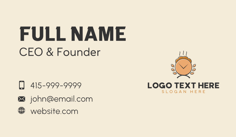 Bread Bakery Clock  Business Card