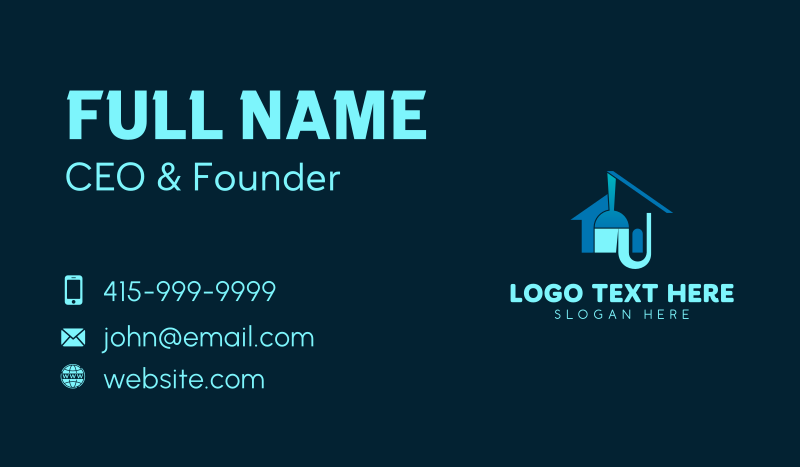 House Broom Cleaning Business Card