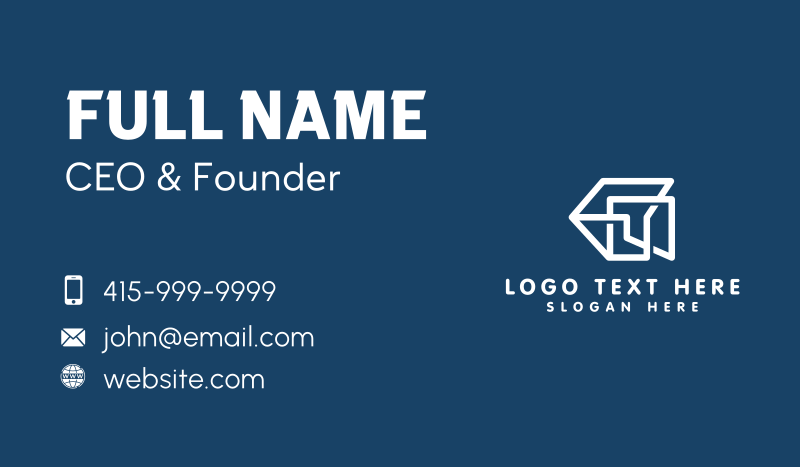 White Construction Company Business Card