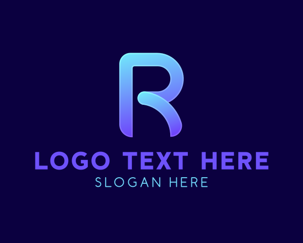 Modern Digital Letter R