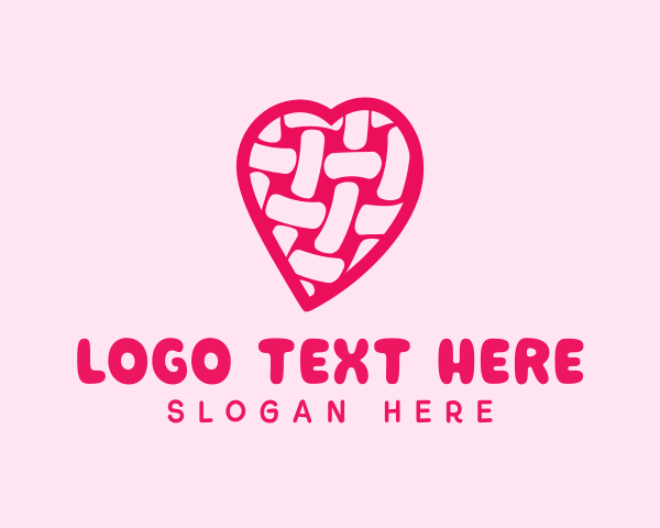 Pink Woven Love Heart